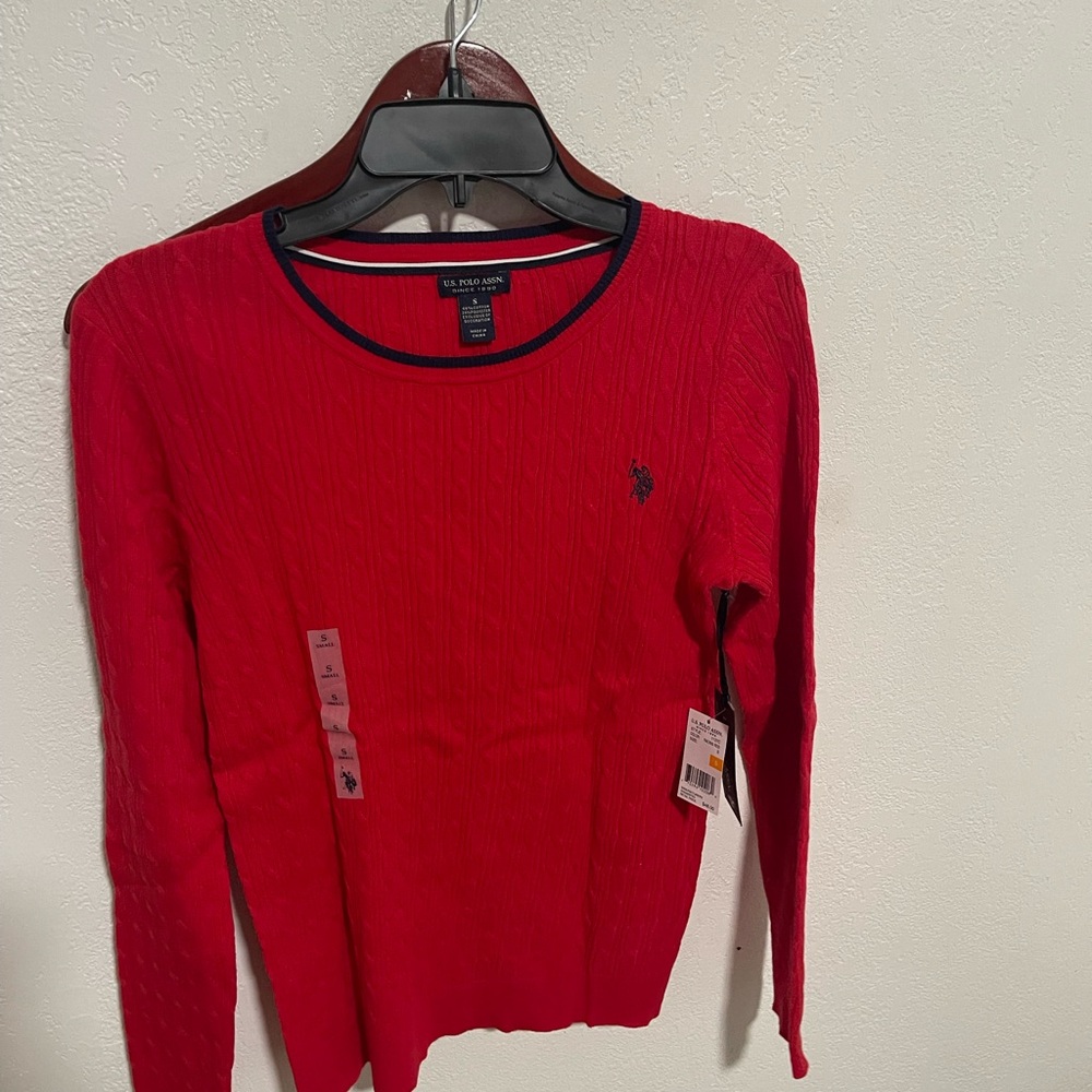U.S. Polo Assn. Racing Red Cable Knit Sweater